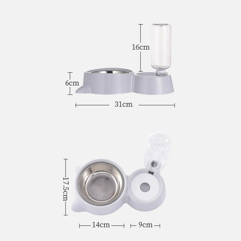 Dimensions du bol-fontaine pour chien FEED / Gris fumé | Truviafit