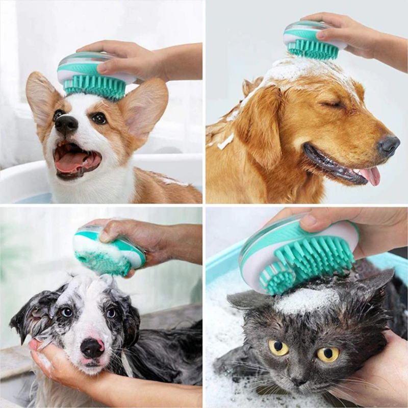 Utilisation de la brosse de bain pour chien DogWash / Bleu turquoise | Truviafit