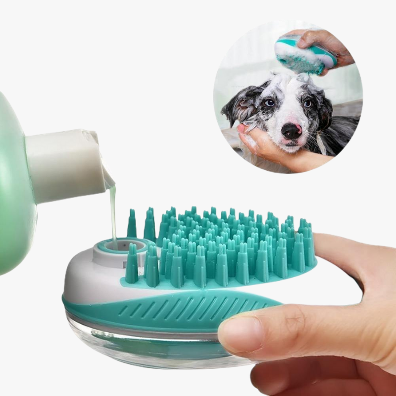 Brosse de bain pour chien DogWash / Bleu turquoise  | Truviafit